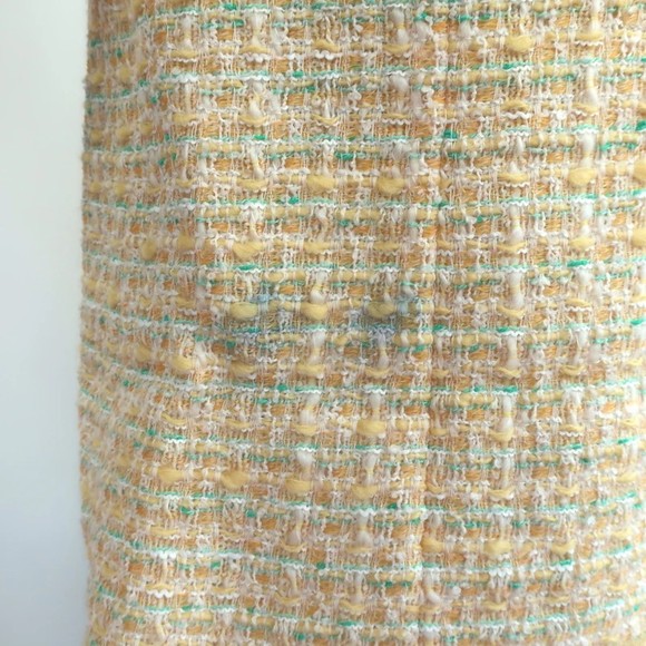 Marc Jacobs Tweed Coat Light Yellow Virgin Wool Size 2 - Picture 6 of 8
